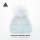 冰岛花少蓝色羊毛针织帽子女秋冬加厚保暖护耳狐狸毛球毛线帽冷帽