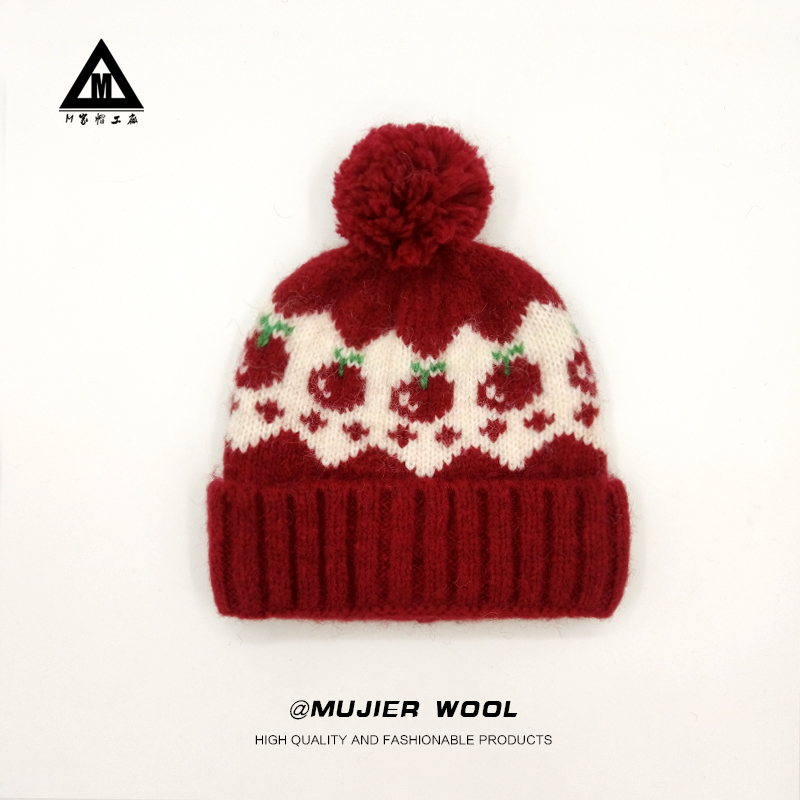 费尔岛手钩羊毛毛线帽子秋冬保暖