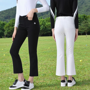 高尔夫女士裤子春夏季女装女裤韩版修身golf女装九分裤开衩运动裤