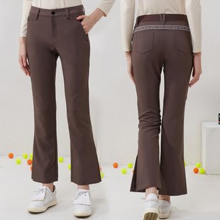 松紧腰弹力球裤 高尔夫女裤 golf女装 女士显瘦长裤 女 子春夏喇叭裤