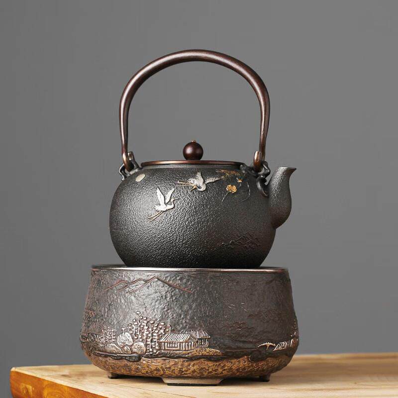 龙善堂日本铁壶纯手工铸铁烧水壶煮茶炉茶具煮水壶电陶炉套装无涂