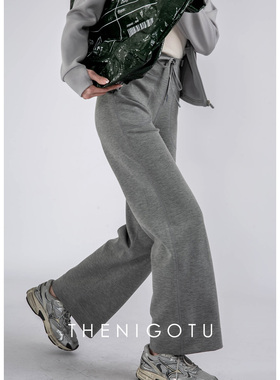 DOROTHY丨韩版高腰弹力运动休闲裤女2025新款宽松休闲直筒阔腿裤