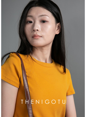 DOROTHY丨领口多针 正肩纯色磨毛短袖女2025新款显瘦内搭T恤上衣