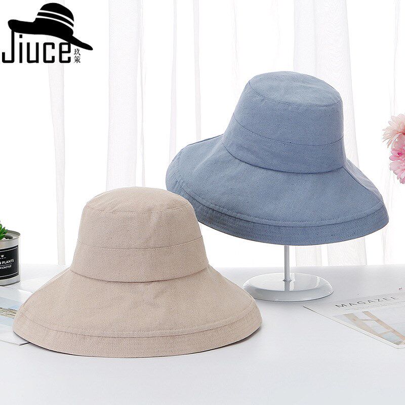 。帽子供应韩版新款棉麻大檐渔夫帽子女夏季休闲盆帽百搭遮阳大沿|ruв категории Женская одежда, футболка - от Buy2taobao.com для оказания профессиональной услуги покупки агента Taobao