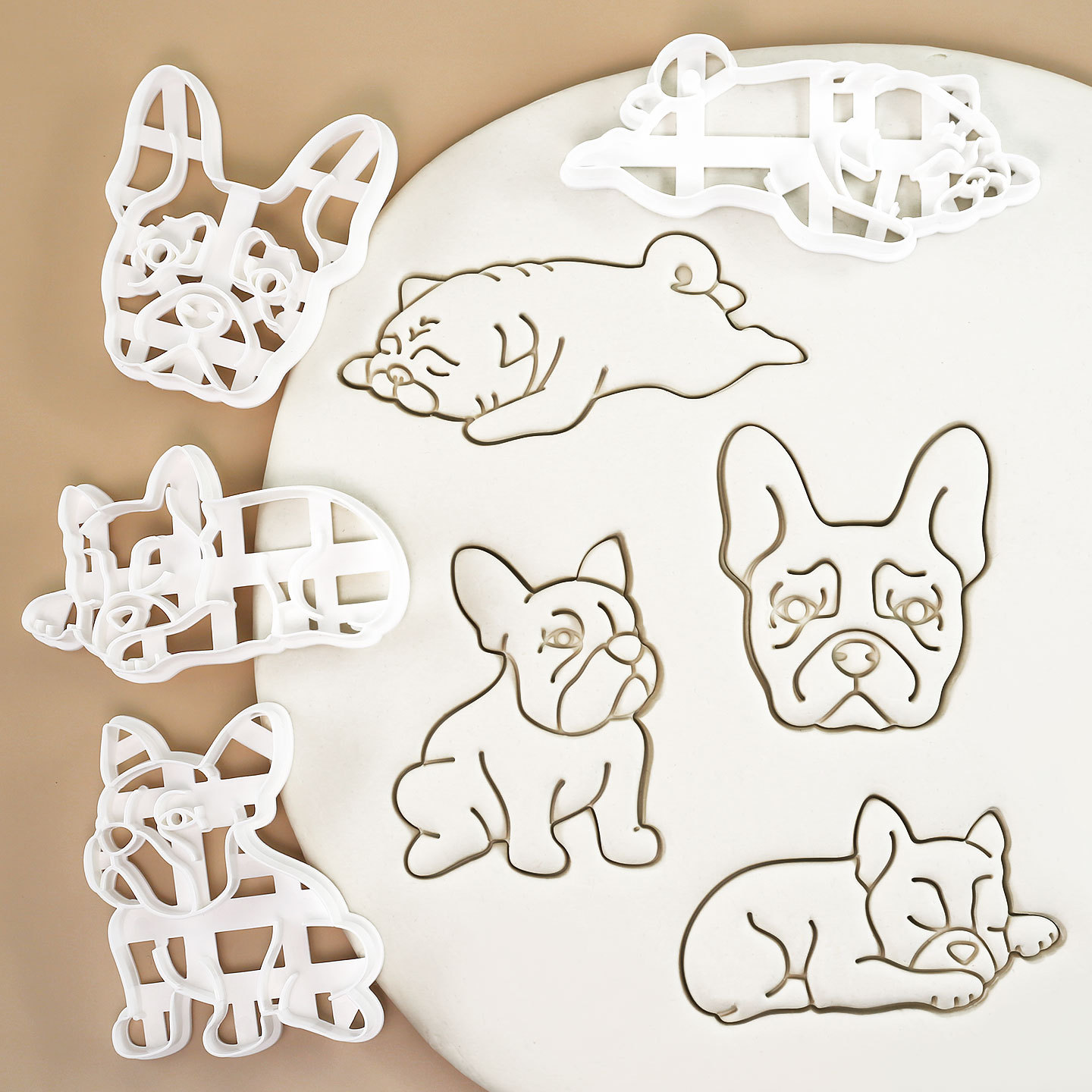 法国斗牛犬饼干模具卡通狗狗印章模具曲奇切模压花磨具烘焙工具图片