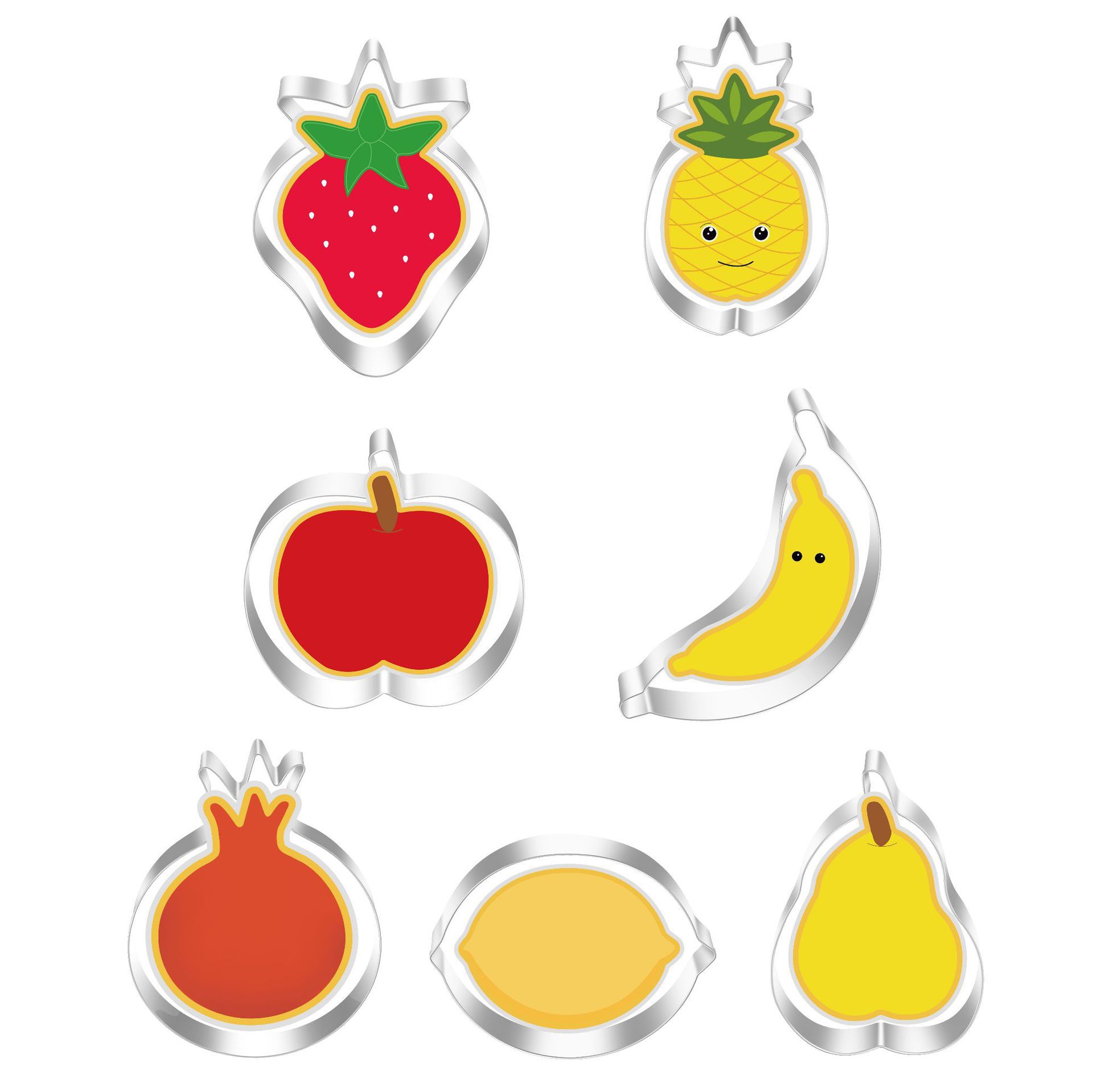 不锈钢水果饼干模具香蕉苹果柠檬菠萝草莓馒头切模曲奇模烘焙工具