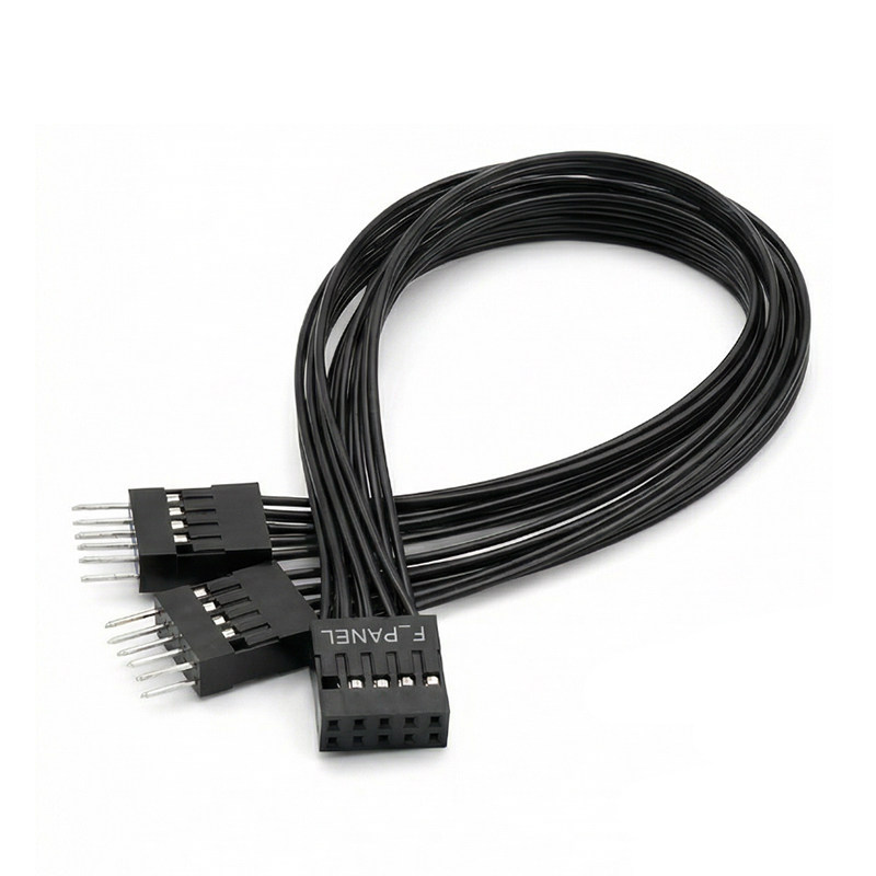 电脑主板开关跳线9pin 9针一分二开机重启桌面开关机箱开关台式机