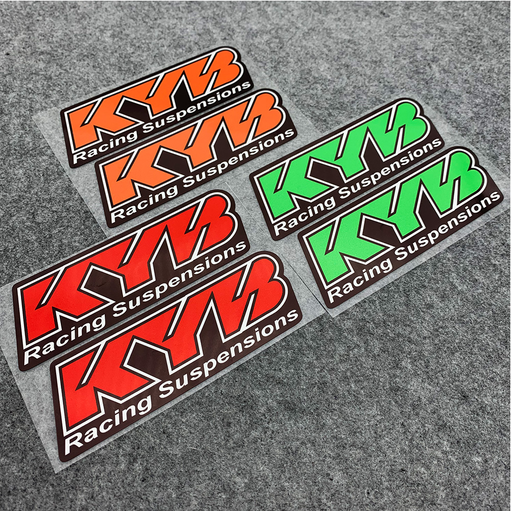 适用于摩托车 KYB反光防水减震器装饰改装配件贴纸贴花徽标红色贴