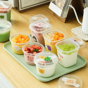 布丁杯子一次性带盖双皮奶专用杯酸奶果冻提拉米苏慕斯甜品包装盒