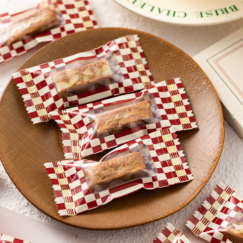 海盐杏仁太妃糖包装袋牛轧糖独立单小烘焙新年糖果礼袋子机封2026