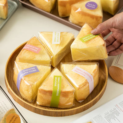 戚风蛋糕玻璃纸切块6寸8寸切片三明治面包汉堡欧包烘焙打包包装纸