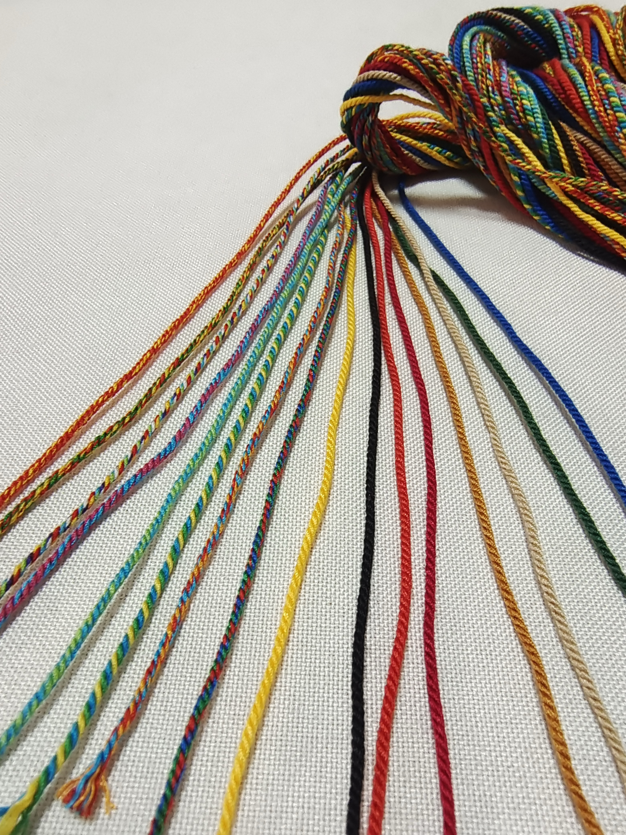 16色1.2mm文玩手搓棉线DIY藏式棉线绳五彩棉绳项链绳新手分装试色