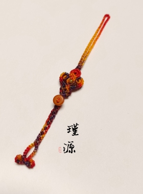 手工编织精工双面如意活扣头蜡线手机挂绳滴溜钥匙挂件U盘吊坠绳