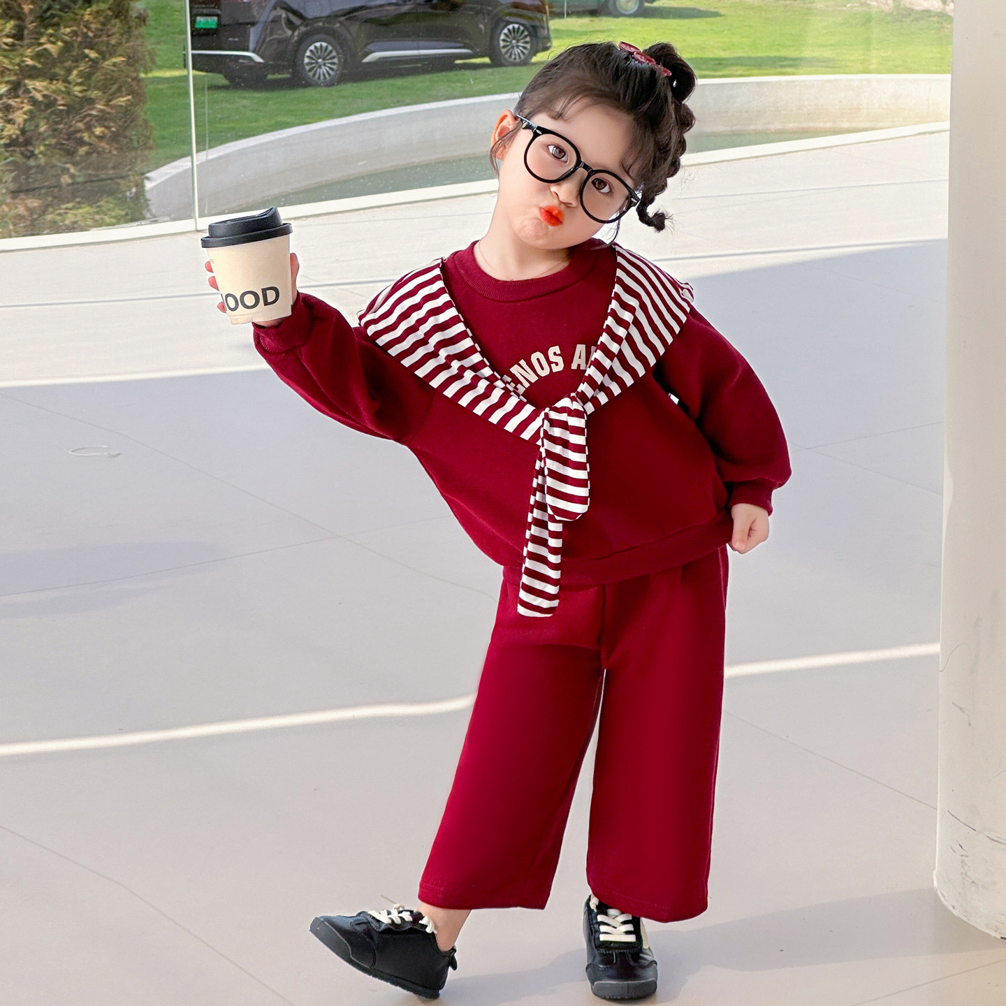 女童春秋款卫衣套装2025新款女孩秋装时髦洋气两件套儿童秋天衣服