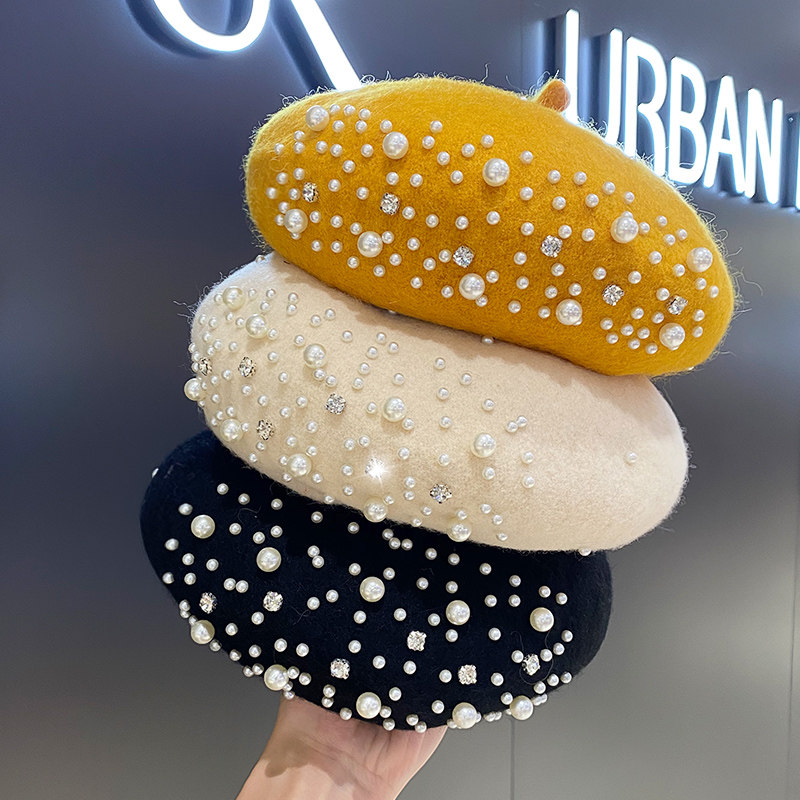 秋冬帽子女百搭毛呢韩版珍珠冬贝雷帽潮流逛街保暖英伦复古女帽子,服饰配件/皮带/帽子/围巾,帽子,淘宝优惠券,粉丝福利购,淘宝优惠卷