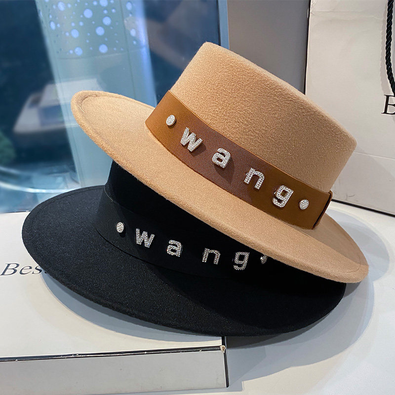 秋冬季新款时尚水钻字母平顶帽英伦复古百搭小礼帽保暖毛呢盆帽女,服饰配件/皮带/帽子/围巾,帽子,淘宝优惠券,粉丝福利购,淘宝优惠卷