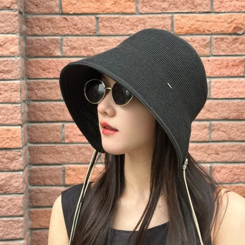 防晒帽子女款2026新款大头围草编渔夫帽夏季沙滩海边度假遮阳帽潮