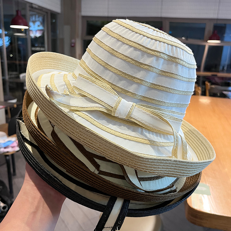 韩版赫本风卷边渔夫帽女夏季薄款