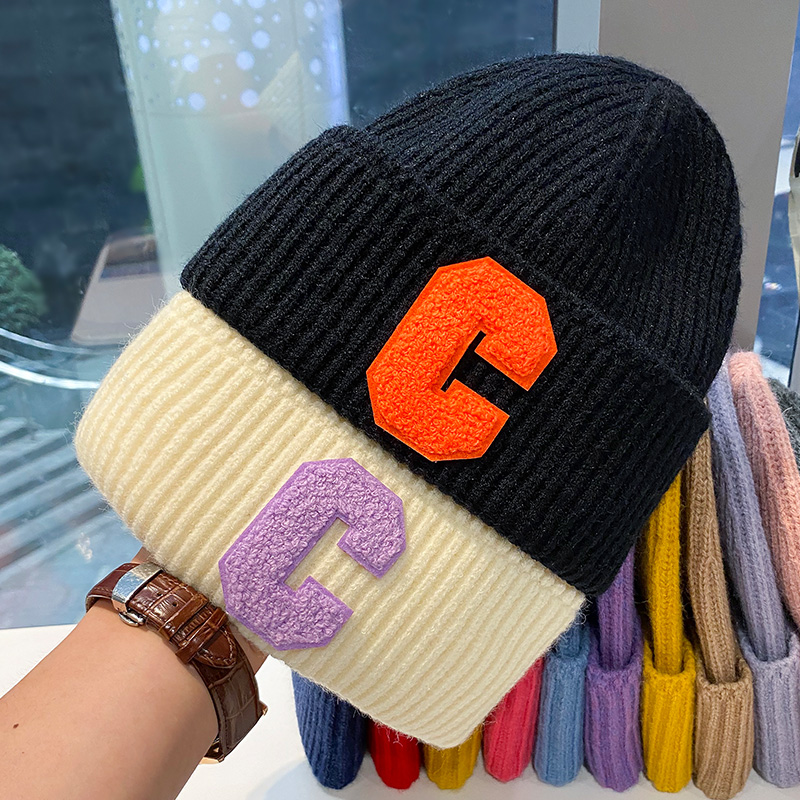 新款冬季字母ins情侣毛线帽子