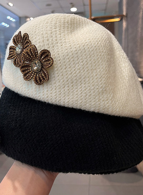 韩版时尚高品质定型鸭舌帽子女冬季保暖反戴前进帽百搭气质画家帽