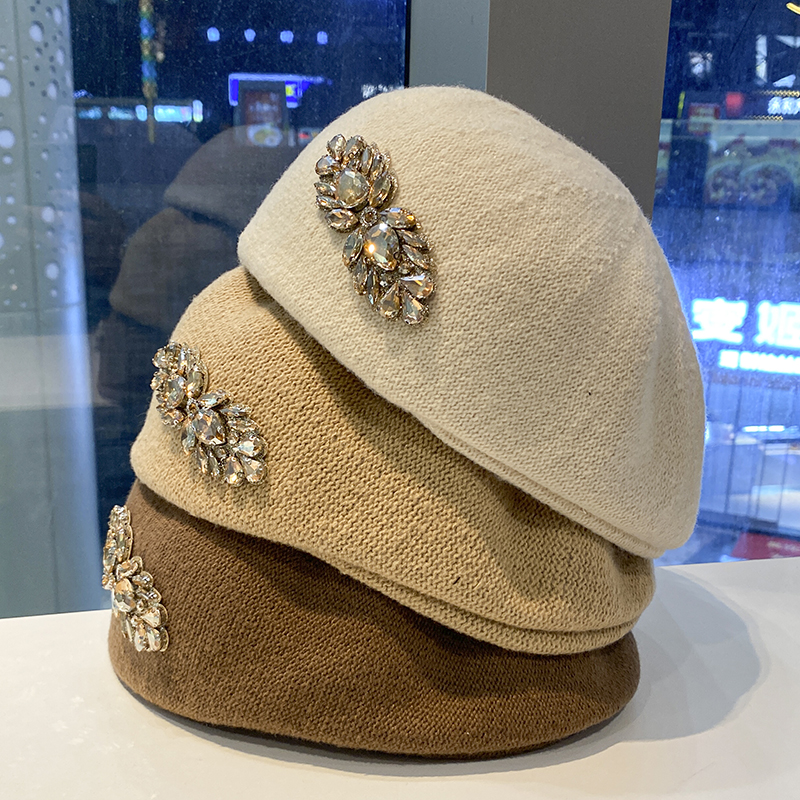 秋冬季保暖针织毛呢贝雷帽百搭