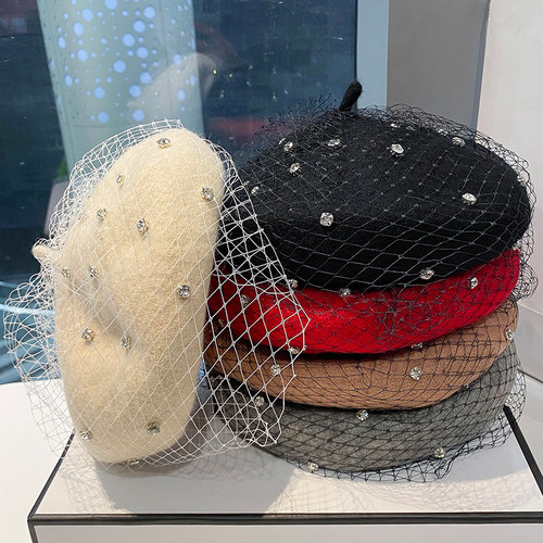 韩版气质优雅休闲时尚水钻网纱