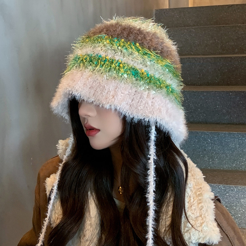 多巴胺水桶帽子女秋冬新款甜美可爱条纹渔夫帽日系时尚百搭堆堆帽,服饰配件/皮带/帽子/围巾,帽子,淘宝优惠券,粉丝福利购,淘宝优惠卷