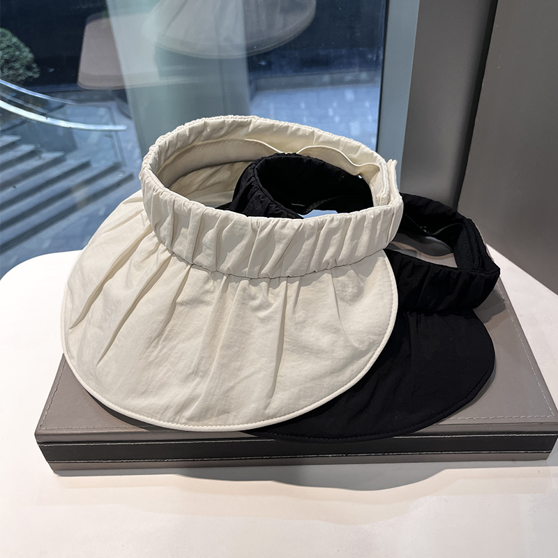 韩版褶皱可当发箍贝雷帽女速干布