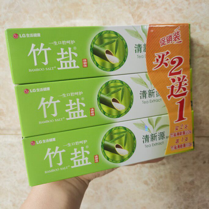 竹盐牙膏 清新源三支促销装330g 满68包邮怎么样,好用不?