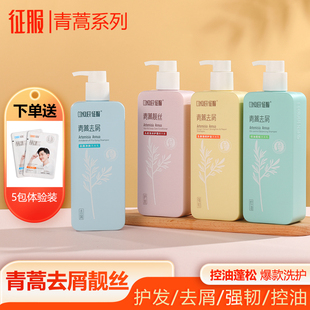 征服青蒿去屑止痒控油洗发水除螨蓬松生姜强韧固发洗发水官方正品