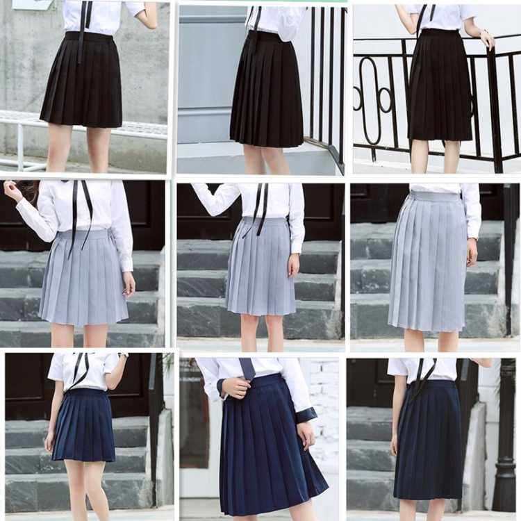 Korean Edition College wind Student wear black grey Zanglan Short skirt school uniform Middle-skirt Bouffancy longuette Class clothes jk Skirt halfin the Women's clothing/Boutique , Skirts  category - from Buy2taobao.com to provide professional Taobao agent buy service