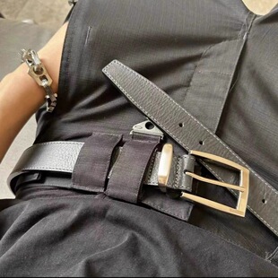 Vujade 006系列头层荔枝纹路针扣腰带休闲百搭cleanfit皮带男