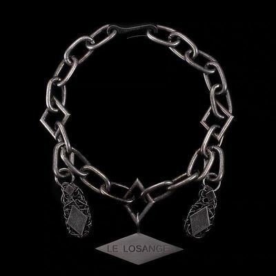 手工缠绕重工朋克大菱形项链