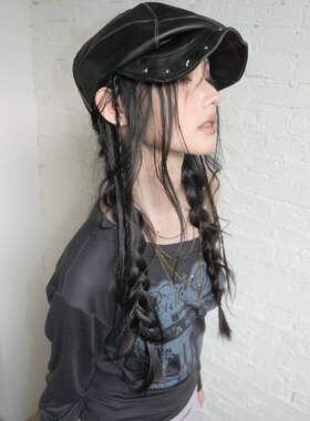 RidK朋克铆钉褶皱贝雷帽女款