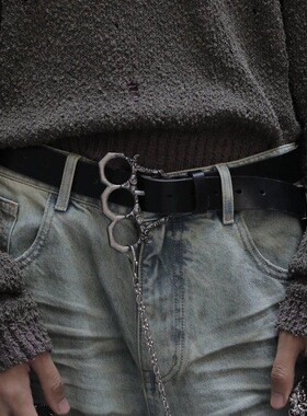 JCAESAR KNCKLE BELT 藤蔓指虎皮带 11孔 植鞣工艺 自然纹路 做旧