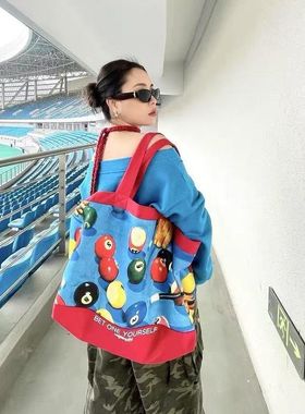 MatJenin 原创开季纪念单品环保帆布包黑八手提通勤大容量托特包