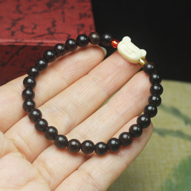 黑檀6mm小手串批发开心鼠配饰DIY
