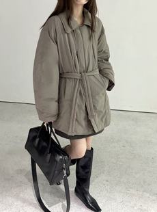 休闲冬季 时尚 羽绒外套56925 宽松翻领腰带款 COVER韩版