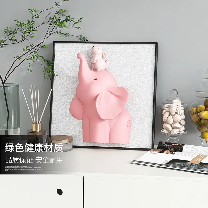 客厅喜庆装饰画沙发背景墙壁画玄关卧室儿童房动物3d立体浮雕挂画图片
