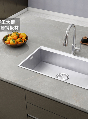 科勒厨房家用洗碗池手工304不锈钢加厚大单槽洗菜盆K-27771T-N-NA