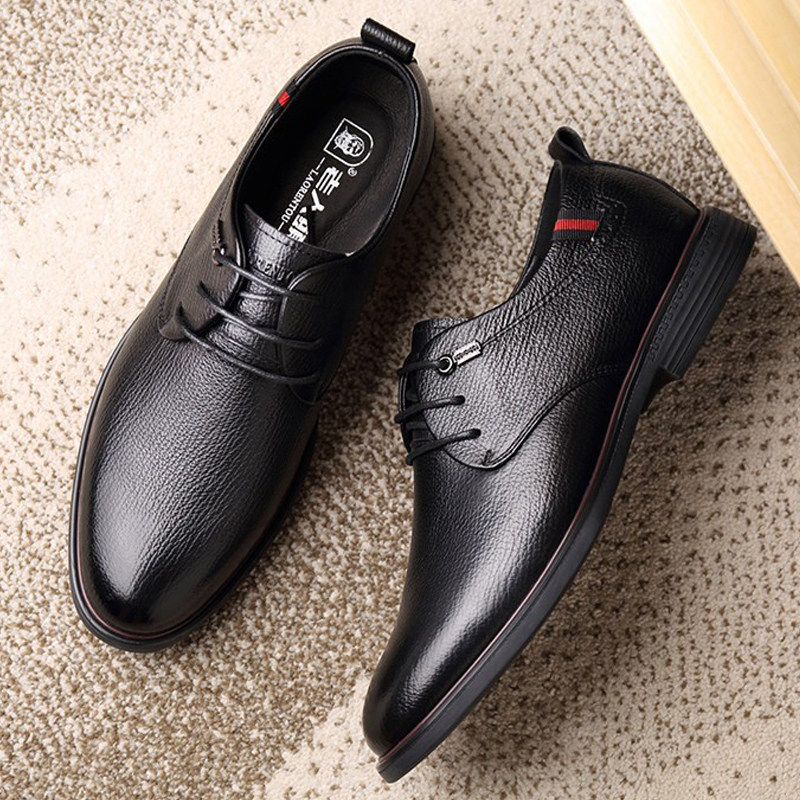 老人头男鞋2026新款牛皮皮鞋真皮软男士青年单鞋舒服的商务休闲鞋