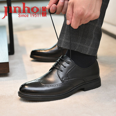 金猴男鞋40码 真皮男款休闲皮鞋软底软面中年爸爸鞋黑色断码甩卖