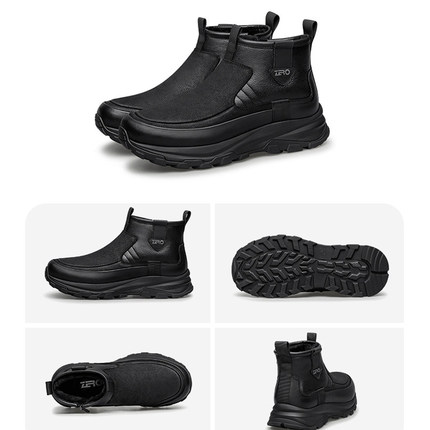 ZRO零度土黄色雪地靴男冬 2025新款羊毛皮毛一体男鞋短筒加厚加绒