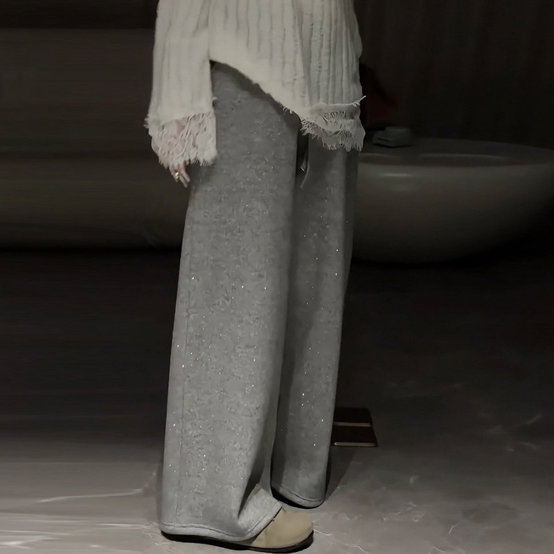 99310-??亮闪闪钻阔腿裤子女胖mm大码显瘦梨型身材穿搭高腰直筒春,女装/女士精品,休闲裤,淘宝优惠券,粉丝福利购,淘宝优惠卷