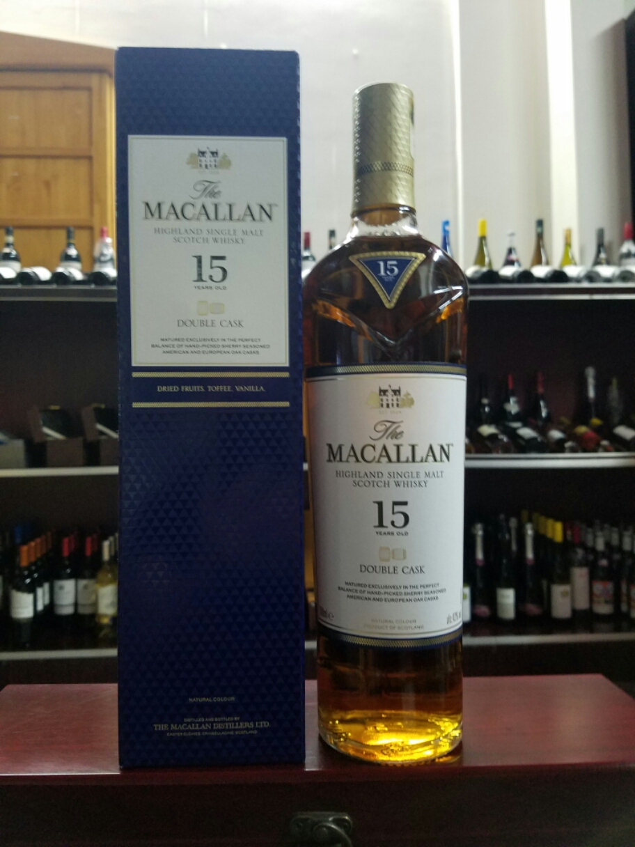 Macallan麦卡伦双雪莉桶蓝钻15年单一麦芽苏格兰威士忌正品行货