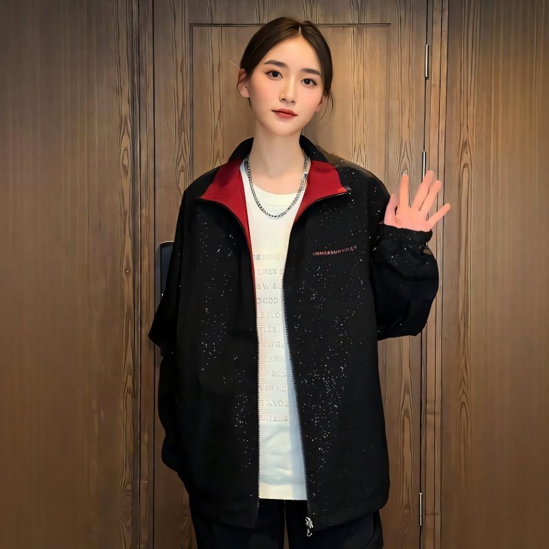 满天星两面穿情侣夹克男女同款春秋季时尚百搭防风条纹冲锋衣外套,女装/女士精品,短外套,淘宝优惠券,粉丝福利购,淘宝优惠卷