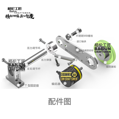 编码器配件新款计米固定架安装