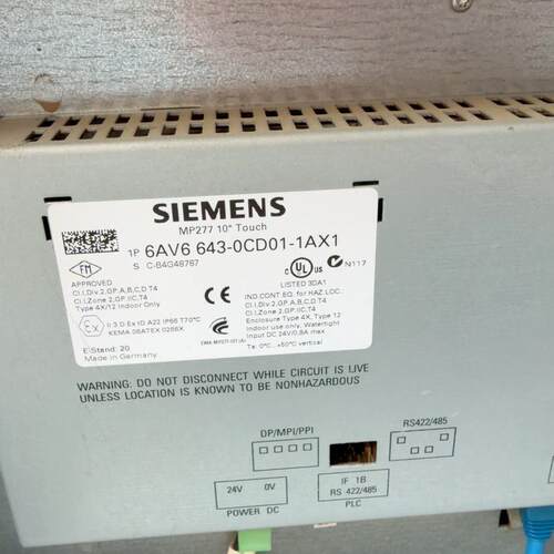 6AV6643-0CD01-1AX1 触摸屏 10寸工业工控人机界面议价维修