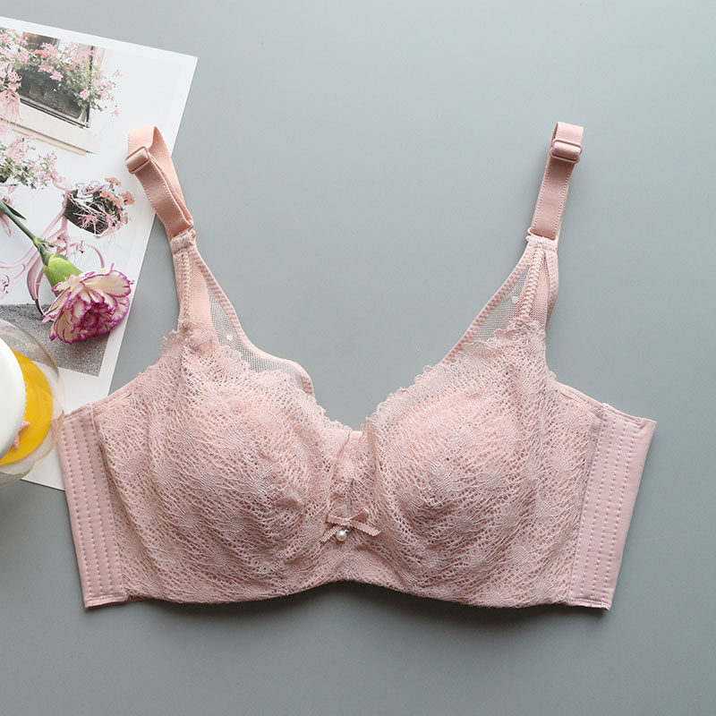 超薄文胸大胸显小软钢圈胸罩全罩杯性感蕾丝胸罩无海绵薄款罩杯