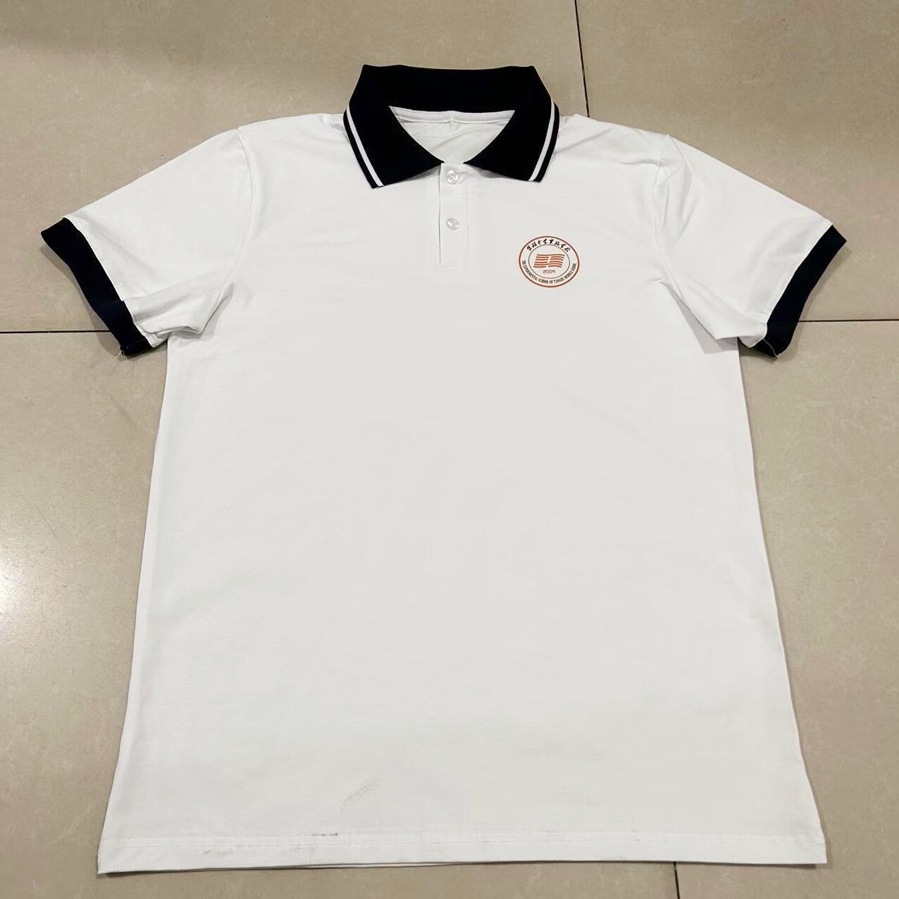 棠湖实验中学学生夏季纯棉薄款白色校服短袖休闲运动中性款可定制